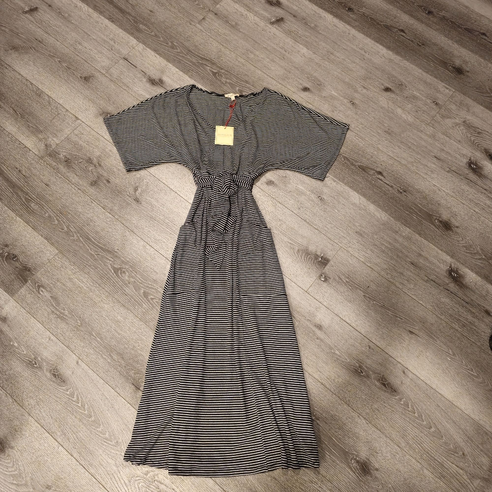 Black and White Striped Maxi Dress